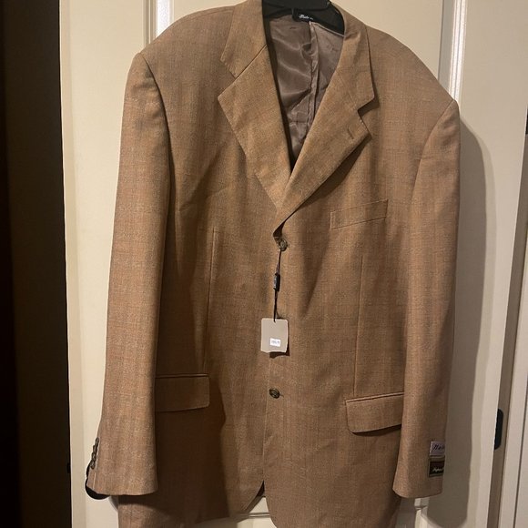 Beautiful Genuine Italian Men's Neutral Colored Sports Jacket - Brand New! - Picture 1 of 8